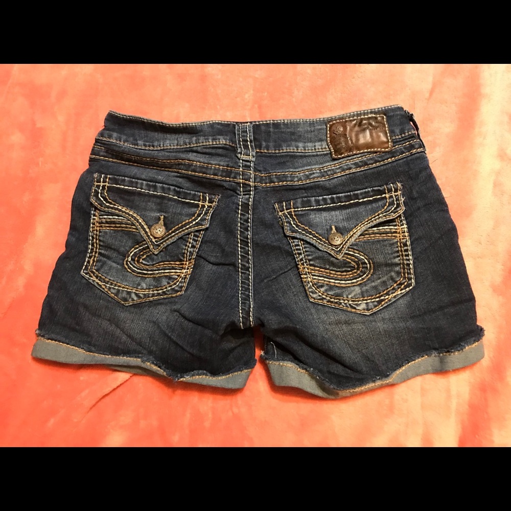 Silver jean shorts